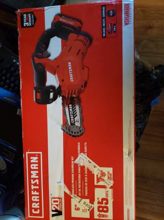 NEW 20 Volt Craftsman Chainsaw Battery And Charger Cast $150 With Tax 1