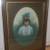 GORGEOUS Antique Oak Framed Little Girl Bow in Hair Colored B&W Photo 2 thumbnail