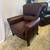 Burgundy Leather Club Parlor Chair Scroll Back Lee Industries Made USA 5 thumbnail