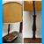 Rustic colonial early Americana vibe lamp w double inkwell base. Burlap style sh 5 thumbnail