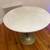 Round, "bistro" marble top dining table w/ brushed brass tulip base 2 thumbnail