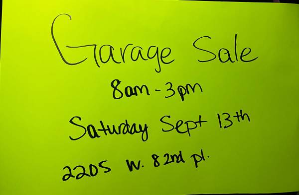 Yard sale tommorrow Sept 12,2025 1