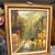 Mid century modern MCM art original oil painting on canvas of Paris! 3 thumbnail