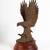 Vintage Heavy Brass Eagle On Dark Wood Stand 10" Tall, Wood Base 2 thumbnail