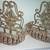 2 ANTIQUE PLANT HOLDER BASKET PAIR Vintage Metal Gothic Wrought Iron 1 thumbnail