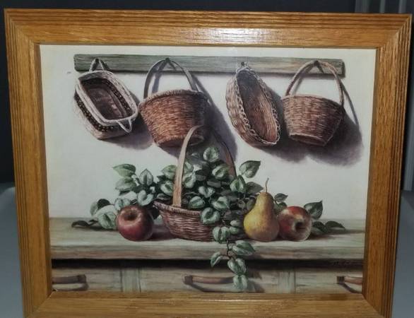 Hanging Baskets Framed Wall Art Picture 1