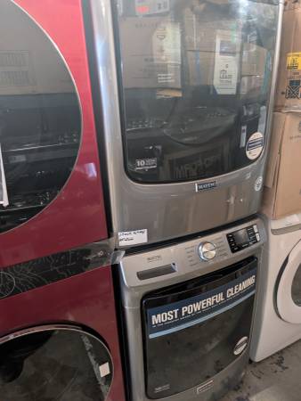 Maytag High Efficiency Stackable Washer & Dryer Front Load Metallic 1