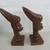 African Hand Carved Tribal Folk Art Wood Man & Woman Busts Signed 12" 11 thumbnail
