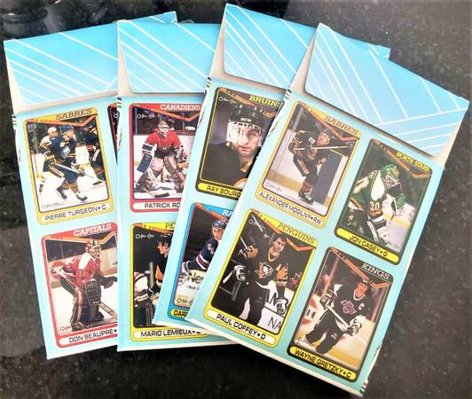 1990-91 O-Pee-Chee Hockey Complete Box Bottom Set All 4 boxes CLEAN! 1