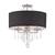 New 3 Light Flushmount Light Fixture with Black Shade & Crystals 1 thumbnail