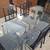 DINING SET, METAL WITH GLASS AND 6 CHAIRS 3 thumbnail