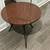 Round Red Granite Accent Side Table with Black Wrought Iron Metal Base 3 thumbnail