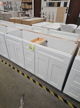 60" white shaker solid wood bathroom vanity cabinet only 1