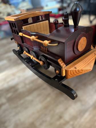 Vintage Solid Wood Rocking Train – Beautiful Heirloom Piece 1