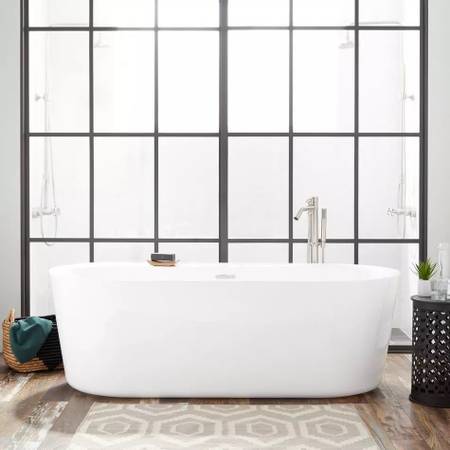 New 71" Signature Hardware Ashington Acrylic Freestanding Tub 1