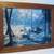 FRAMED WINTER FOREST SCENE PHOTOGRAPH - BLUE - 28" x 20" 1 thumbnail