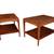 pair of matching walnut MCM vintage STEP END TABLES with inlays 12 thumbnail