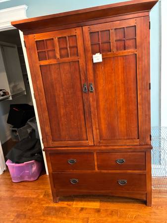 Mission Style Storage Armoire/Hutch (43x70”) - Media Center / Wardrobe 1