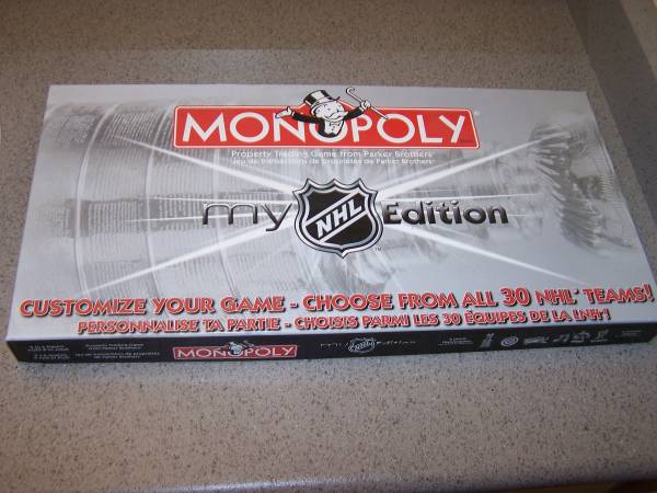 MONOPOLY MY NHL EDITION CUSTOMIZE GAME - Rare!! 1