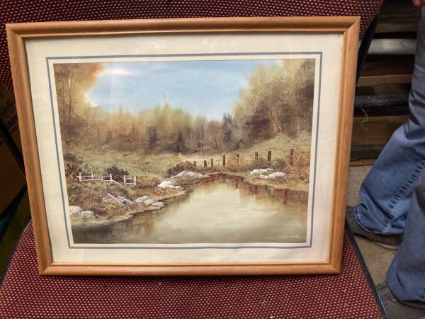 Vintage Owen Wexler Print - Fall Pond Scene 1