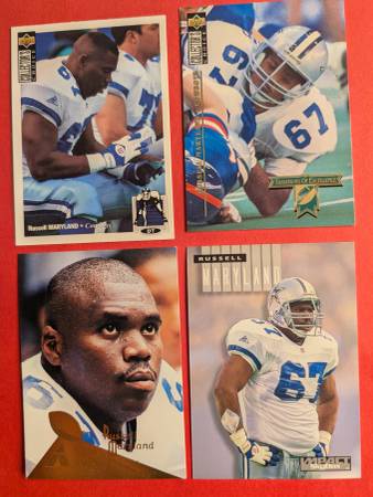 NFL Russell Maryland / Dallas Cowboys Def Tackle / 4 Cards + 1 Bonus 1