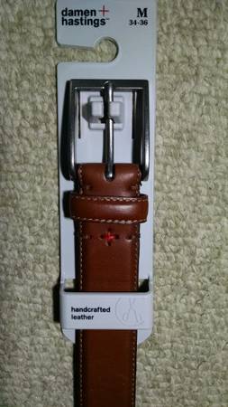 Leather Belt - New on Hanger - Damen + Hastings Mens size 34-36 1