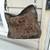 Genuine Coach Bag / Purse Brown Leather Trimmed Signature C Logo Great 8 thumbnail