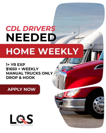 CDL-A Truck Driver - $0.55 per mile - No Touch Freight - Home Weekly 1