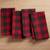 New Pottery Barn Cotton/Linen Red/Black Napkins, Set of 4 4 thumbnail