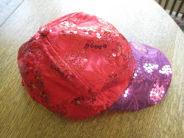 Cute & Colorful Red & Purple Sequined Hat with Visor !!! 1
