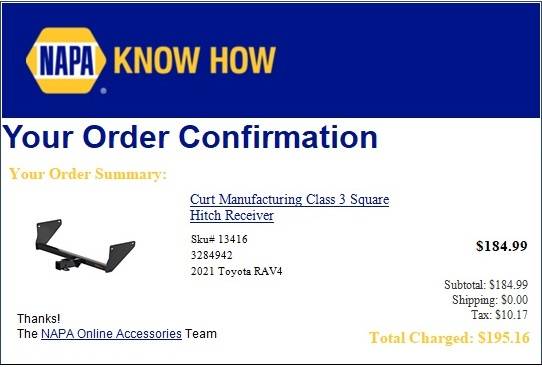 Hitch Receiver For Rav4 - Used Once - Like New 1