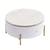 Homy Casa · Round Coffee Table Modern White & Gold Storage 5 thumbnail