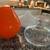 3 glass bud vases- orange - white- clear 11 thumbnail