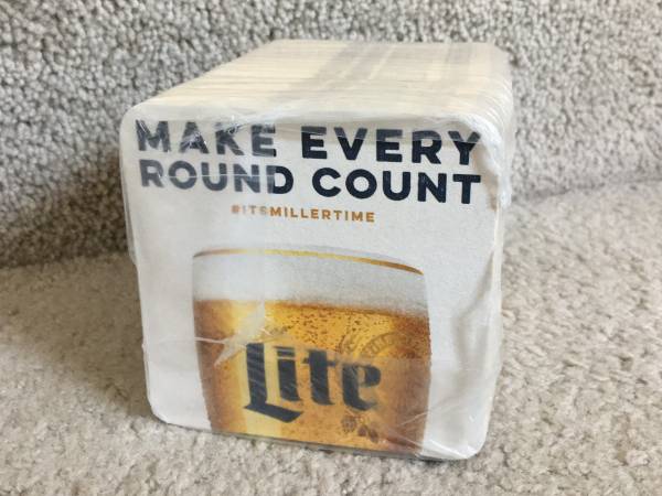 100 Beer Coasters SEALED Miller Make Every Round Count 1