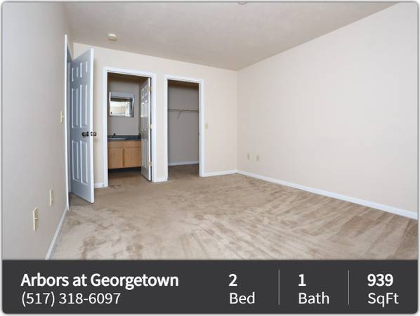 $1,192 / 2br - 939ft2 - Beautifully landscaped grounds, park-like setting! 2 Bed, 1 Bath. (Lansing)63920838159619120