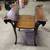 Victorian Mahogany 2 tier slide in glass top table 1 thumbnail