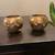 Pair Vintage Brass TeaLight Holders Cutouts Christmas Holly Berries 2 thumbnail