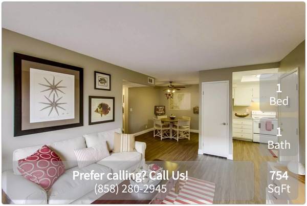 $2,455 / 1br - 754ft2 - Enjoy our landscaped courtyard and garden-style setting! (San Diego - Mira Mesa)63775434649985121