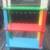 KIDS COLORFUL WOODEN STOOL & PENCIL DETAIL BOOK SHELF - NEED SOME TLC 1 thumbnail