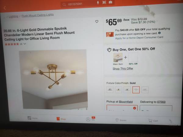 Modern Sputnik Chandelier, 6-Light Ceiling Light, 6 LED Light Bulbs NO 1