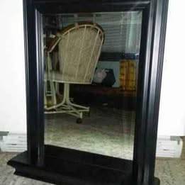Wall beveled mirror with shelf! Black! Brand new! 1