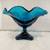 Viking Epic Drape 3 Toed Blue Glass Compote 13 thumbnail