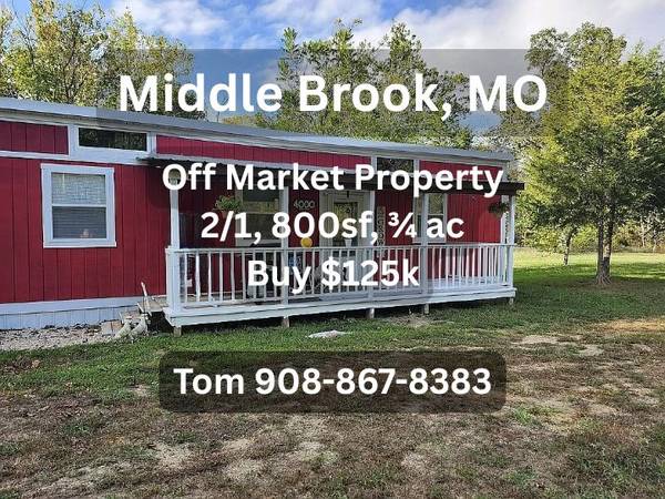 Middle Brook, MO 🔥DISCOUNT 2 Bed 1 Bath 3/4ac 🔥Garage, Shelter 1