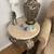 Round Rot Iron End Table, Custom Made, With Travertine Marble Top 4 thumbnail