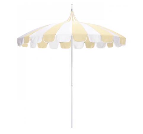 ~Antique Beige and White~ California Umbrella PAGODA SERIES  8.5 ft. 1