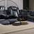 Power electric black leather fully reclining sectional couch 4 thumbnail