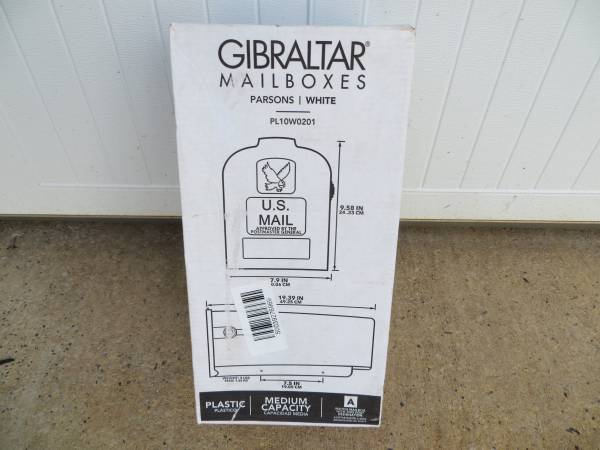 NEW PLASTIC MAILBOX BY "GIBRALTAR" IN BOX 1