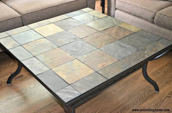Slate Tile Top Coffee Table 1