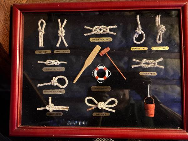 12 x 16 glass encased framed knot display 1
