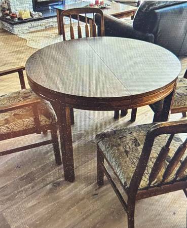 Solid wood dining table and four chairs 1